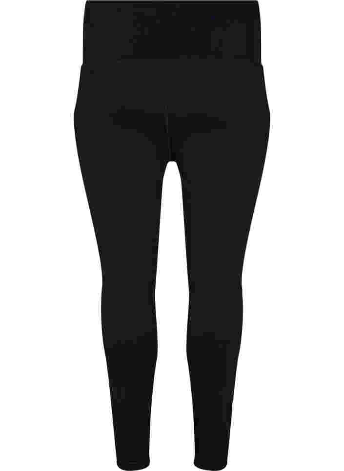 Ensfarvet 7/8 leggings, Black, Packshot image number 1