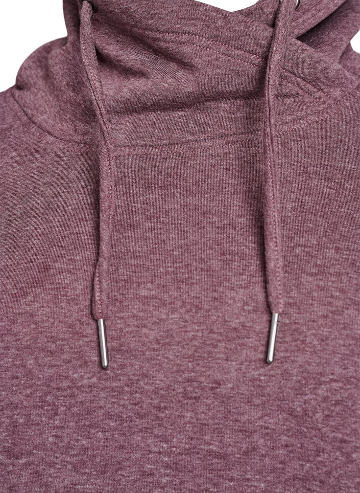 Sweatshirt med h&oslash;j krave og lommer, R&oslash;d, Packshot image number 2
