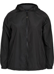 Kort jakke med hætte og justerbar bund, Black