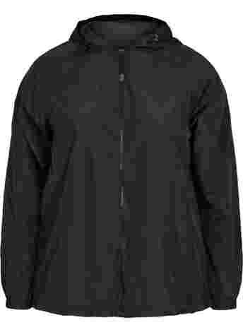 Kort jakke med hætte og justerbar bund