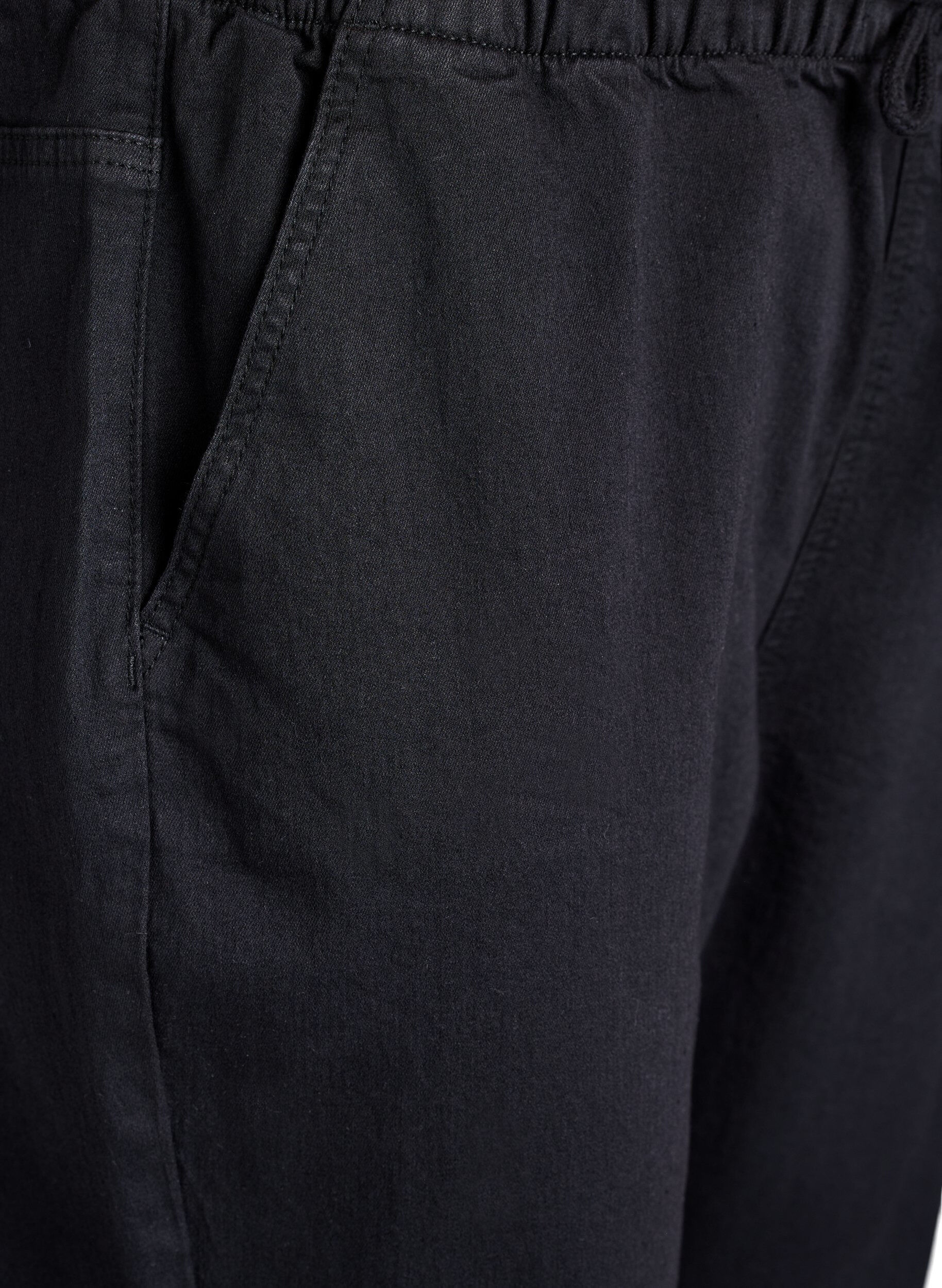 ZizziDenimjoggers med lommer, Sort, Packshot image number 2