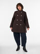 A-formet frakke med guldknapper, Brun, Model image number 1