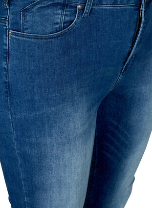 Højtaljet super slim Amy jeans, Blue denim, Packshot image number 2