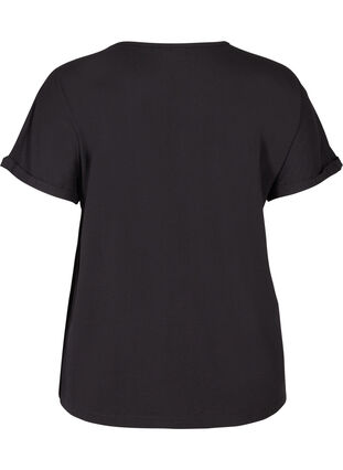 T-shirt med v-udskæring, Black, Packshot image number 1