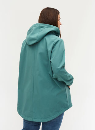 Softshell jakke med aftagelig hætte, Sagebrush Green, Model image number 1