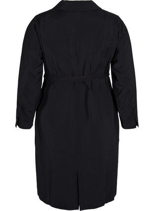 Viskose kjole med knapper og bælte, Black, Packshot image number 1