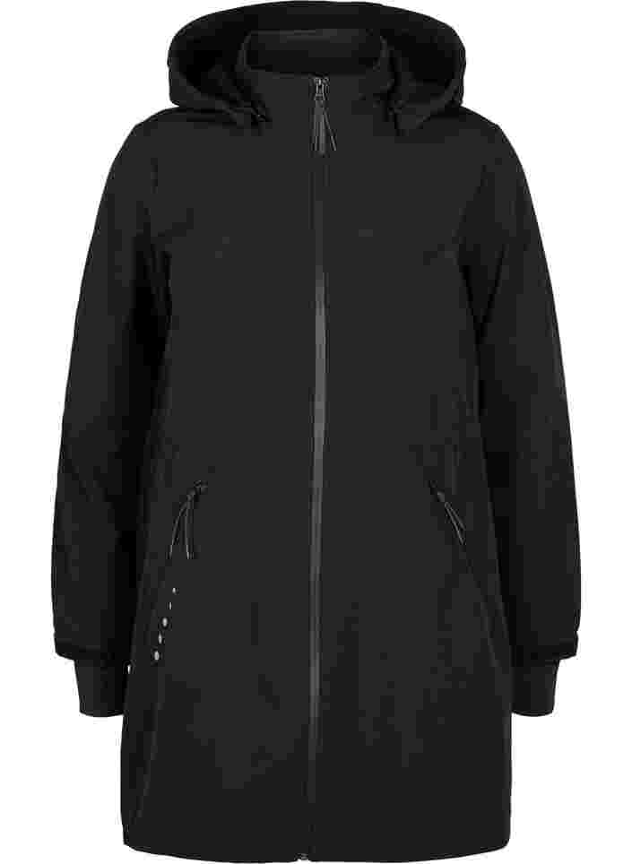 Softshell jakke med tilhørende fleece, Black Solid, Packshot image number 0