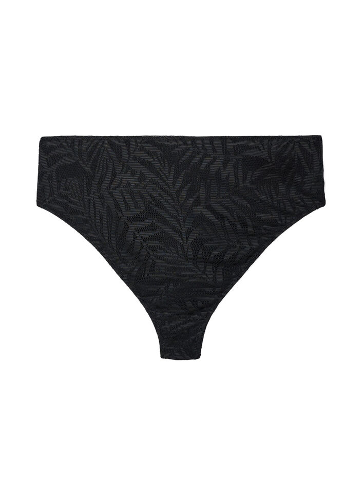 Brazilian bikinitrusse i struktureret mesh, Sort, Packshot image number 0