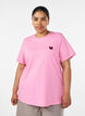 T-shirt med paillethjerte og farverigt rygprint, Lyser&oslash;d, Model image number 0