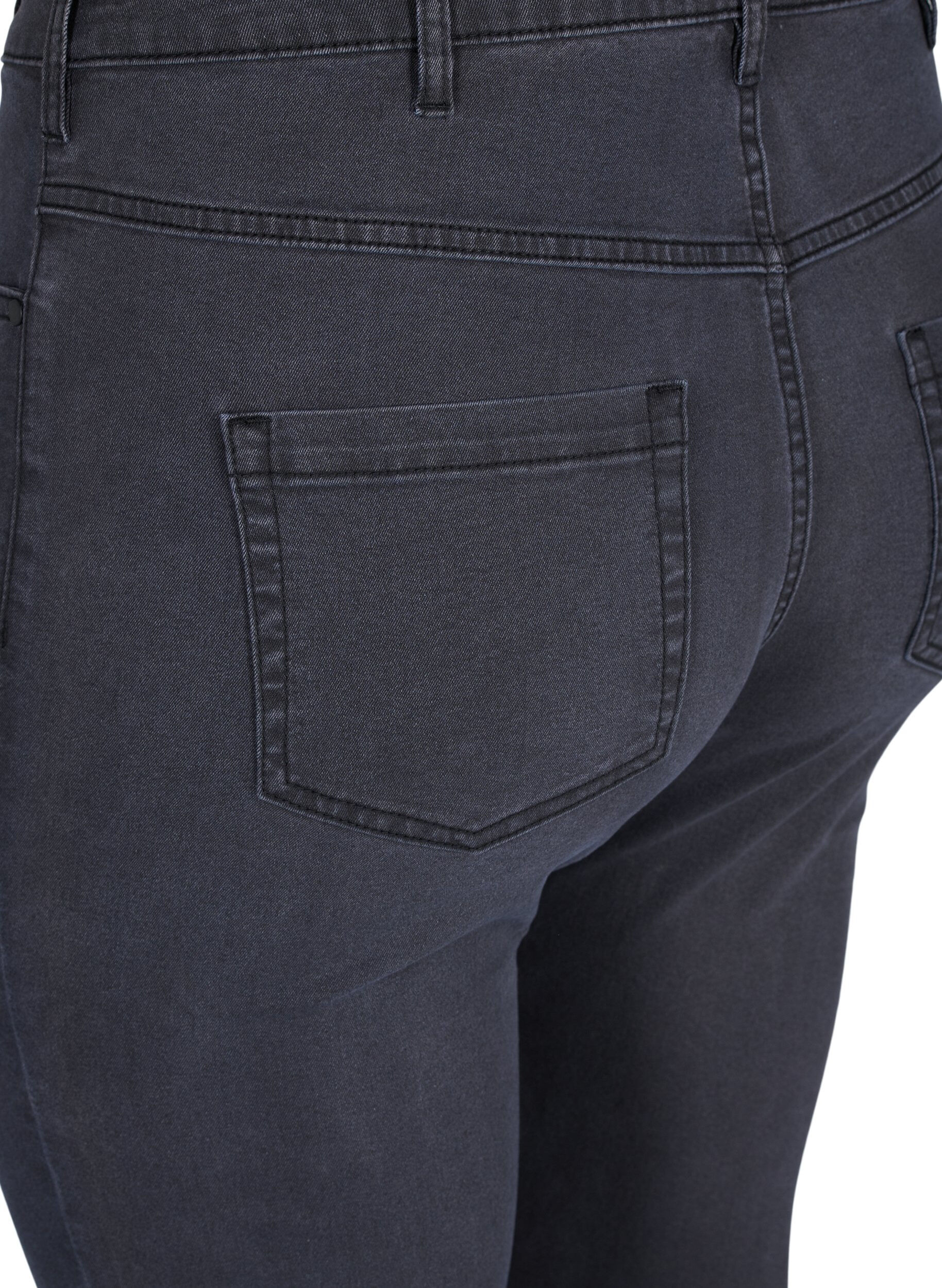 Zizzi H&oslash;jtaljede super slim Amy jeans, Gr&aring;, Packshot image number 3