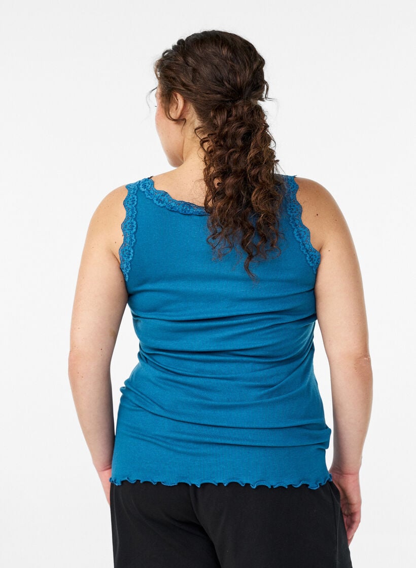 Top med blondekant, Bl&aring;, Model image number 2