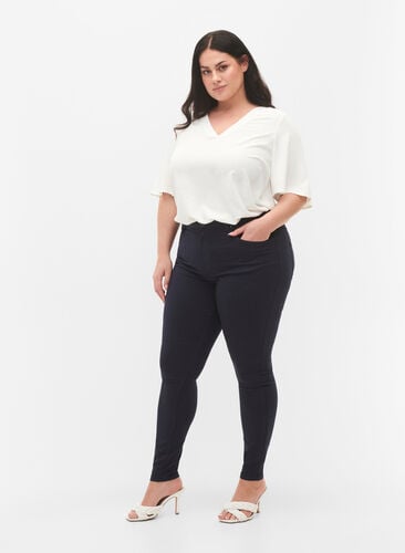 Super slim Amy jeans med høj talje, Night Sky, Model image number 0