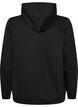 Sweatshirt med h&aelig;tte og print, Sort, Packshot image number 1