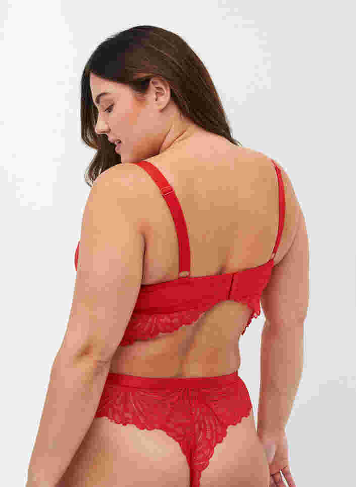 Alma bh med bøjle og blonder, True Red , Model image number 1