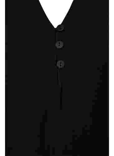 Langærmet bluse i viskosemix, Black, Packshot image number 2