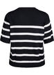 Stribet strikbluse med korte &aelig;rmer, Sort, Packshot image number 1