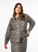 Denimjakke med leopardprint og brystlommer, Brun, Model image number 0