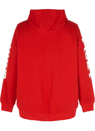 Sweatshirt med hætte, High Risk Red, Packshot image number 1