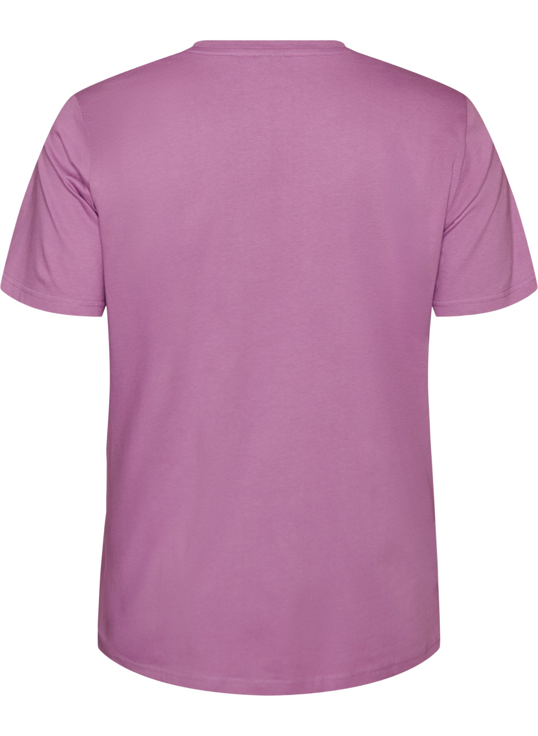 ZizziT-shirt i &oslash;kologisk bomuld med hulbroderi, Lilla, Packshot image number 1