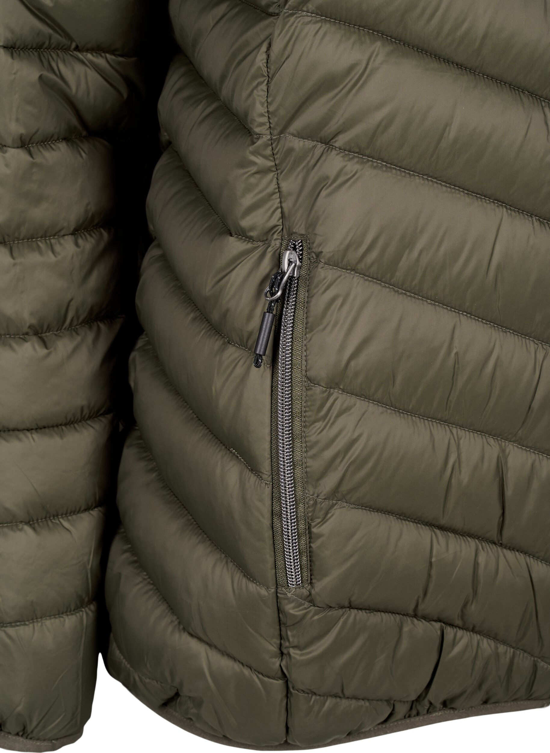 ZizziLetv&aelig;gts jakke med h&aelig;tte, Gr&oslash;n, Packshot image number 3