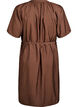 Knælang kjole med korte ærmer og bindebånd, Brun, Packshot image number 1