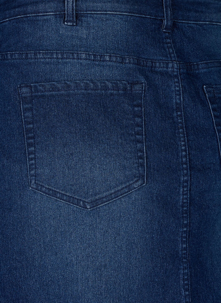 FLASH - Denim nederdel med knaplukning, Blå, Packshot image number 3