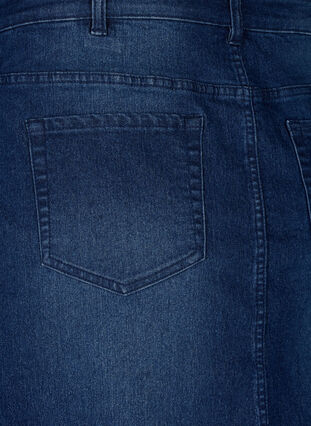 FLASH - Denim nederdel med knaplukning, Dark Blue Denim, Packshot image number 3