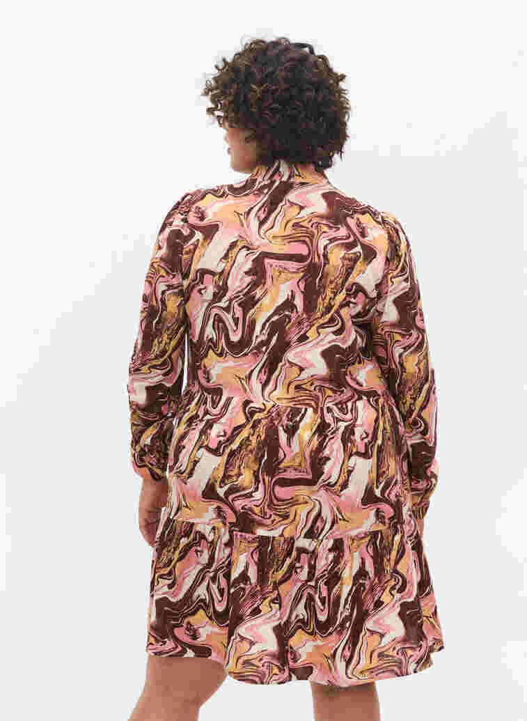 Printet tunika med lynlås og a-shape, AOP, Model image number 1
