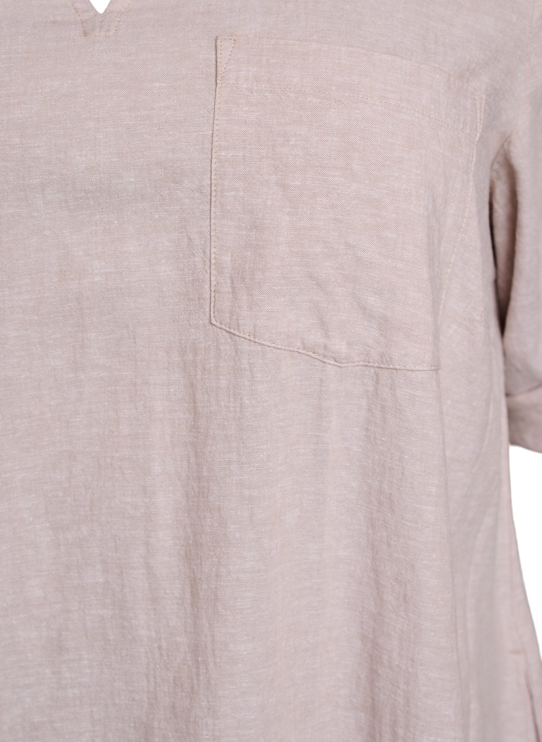 ZizziTunika i h&oslash;r og viskose med A-facon, Beige, Packshot image number 2