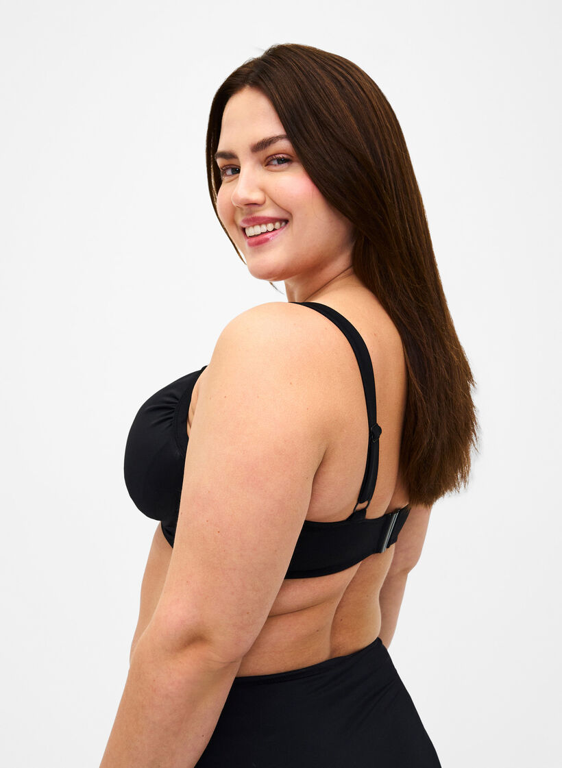 Bikini bøjle bh med draperinger, Sort, Model image number 2