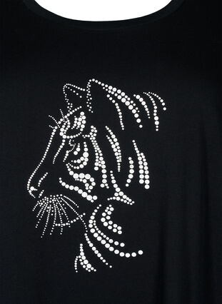 T-shirt i bomuld med motiv, Black w. Lion, Packshot image number 2