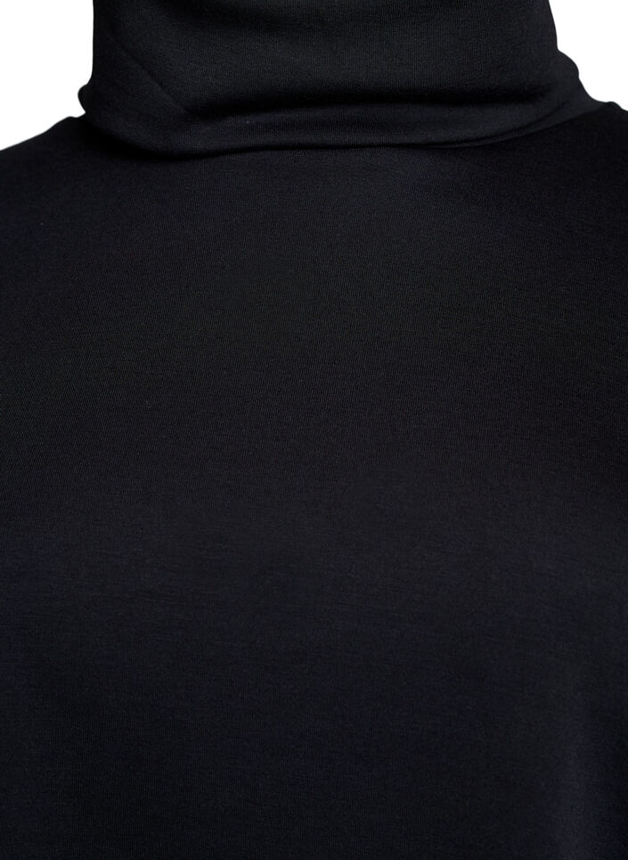 Bluse med turtleneck i modalmix, Sort, Packshot image number 2