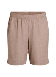 Shorts med lommer og h&oslash;j talje, Brun