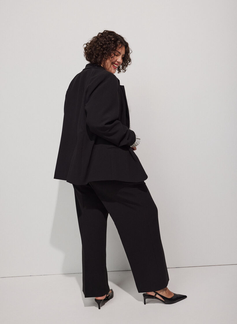 Klassisk blazer med enkel knaplukning, Sort, Model image number 2