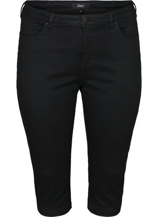 Højtaljede Amy capri jeans med super slim fit, Black, Packshot image number 0