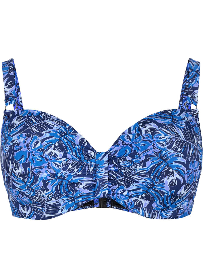 Bikini bh med b&oslash;jle og m&oslash;nster, Bl&aring;, Packshot image number 0
