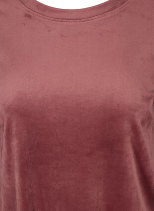 Langærmet velour bluse med bindedetalje, Mesa Rose, Packshot image number 2
