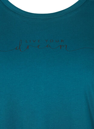 Kortærmet nat t-shirt i bomuld, Deep Teal DREAM, Packshot image number 2