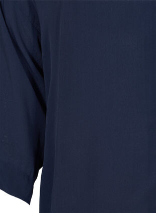 Viskose skjorte med 3/4 ærmer, Navy Blazer, Packshot image number 3