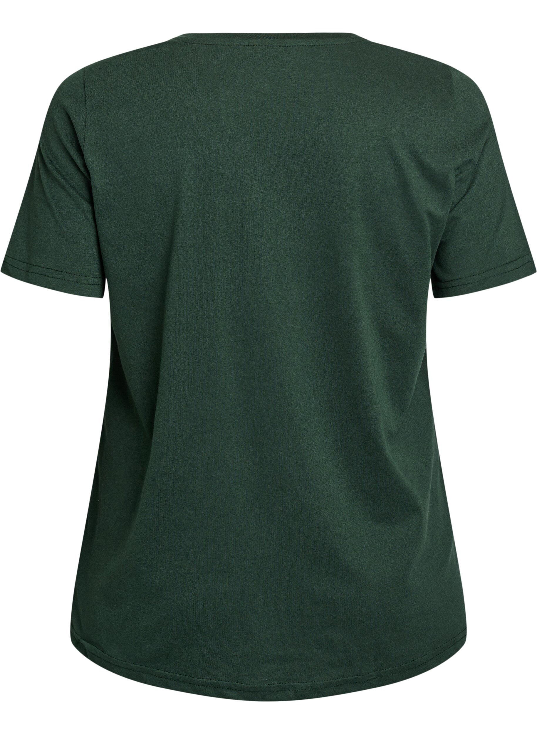 ZizziT-shirt med motiv, Gr&oslash;n, Packshot image number 1