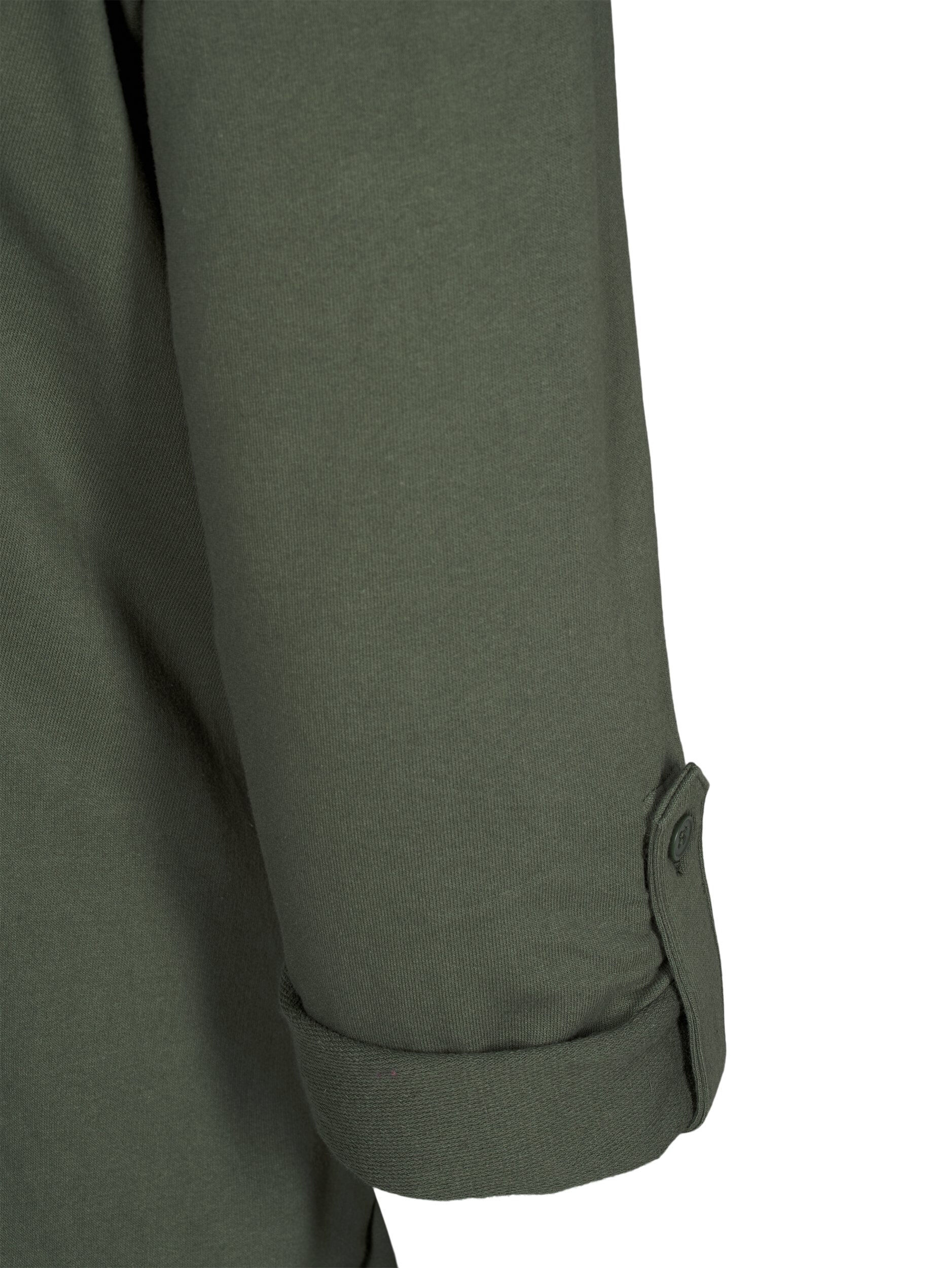 Zizzi Ballonkjole med lommer, Gr&oslash;n, Packshot image number 3