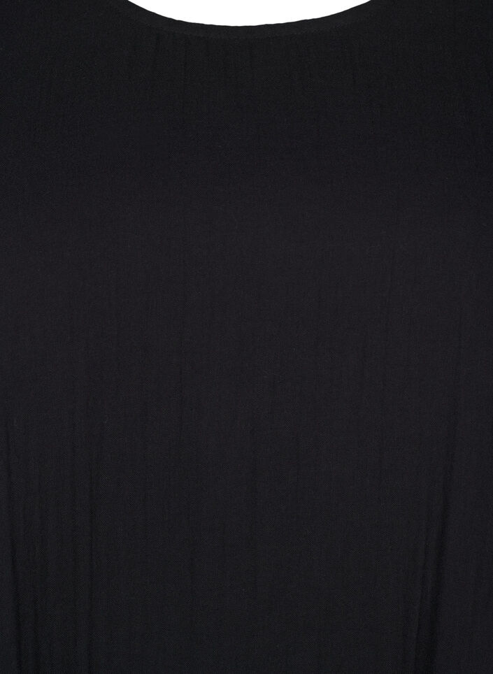 Kortærmet kjole i bomuld med a-snit, Black, Packshot image number 2