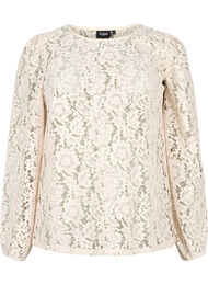 FLASH - Langærmet blondebluse, Birch