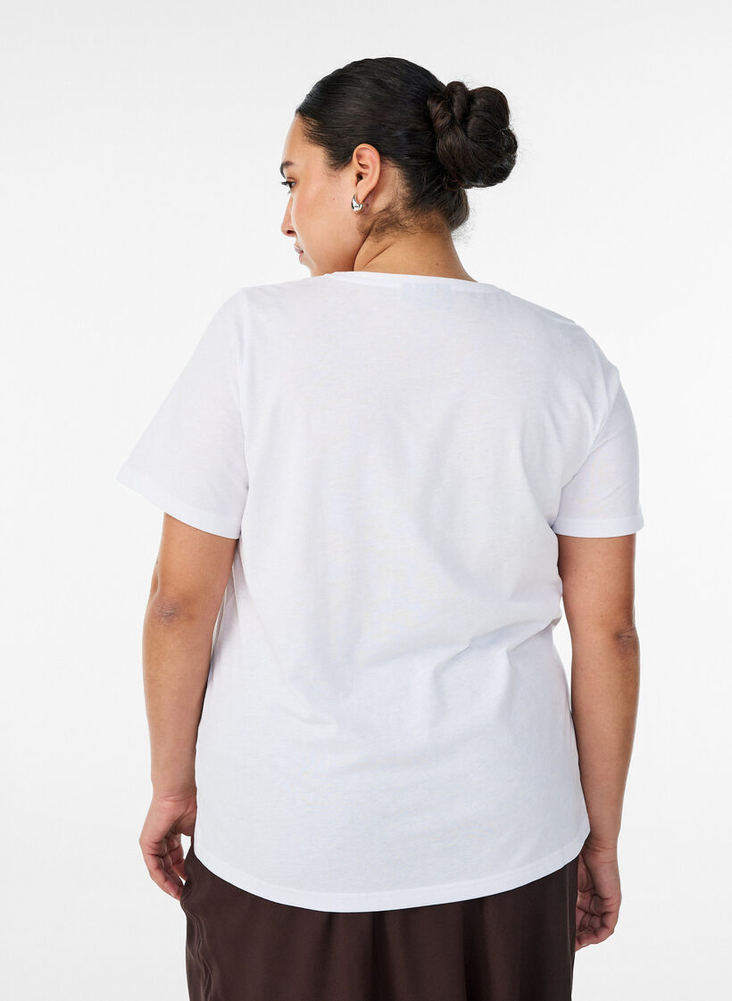 T-shirt med motiv, Hvid, Model image number 2