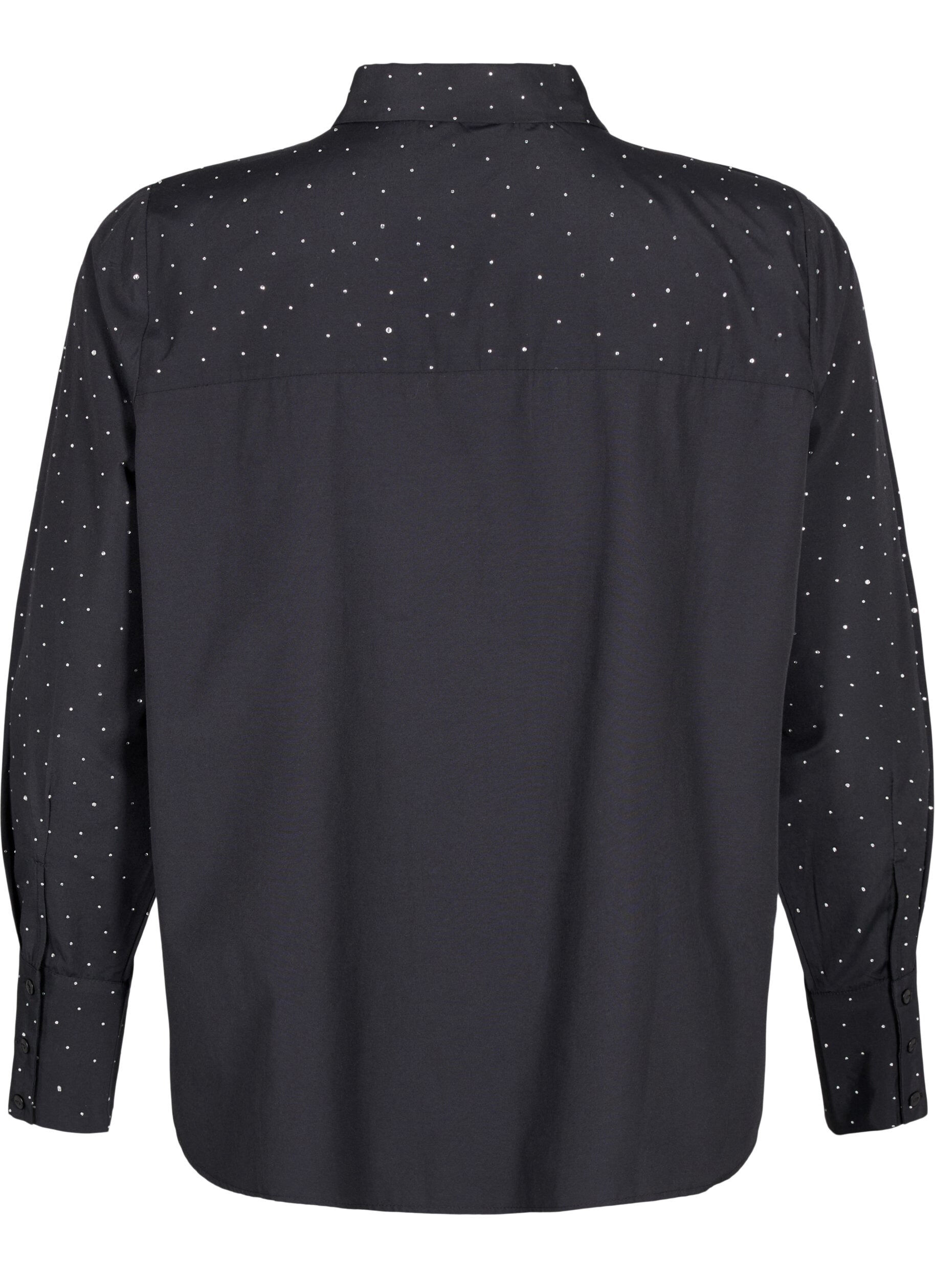 Zizzi Skjorte med rhinesten , Black, Packshot image number 1