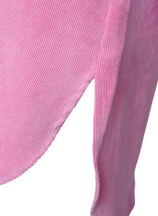 Fløjlskjole med 3/4 ærmer og knapper, Begonia Pink, Packshot image number 3