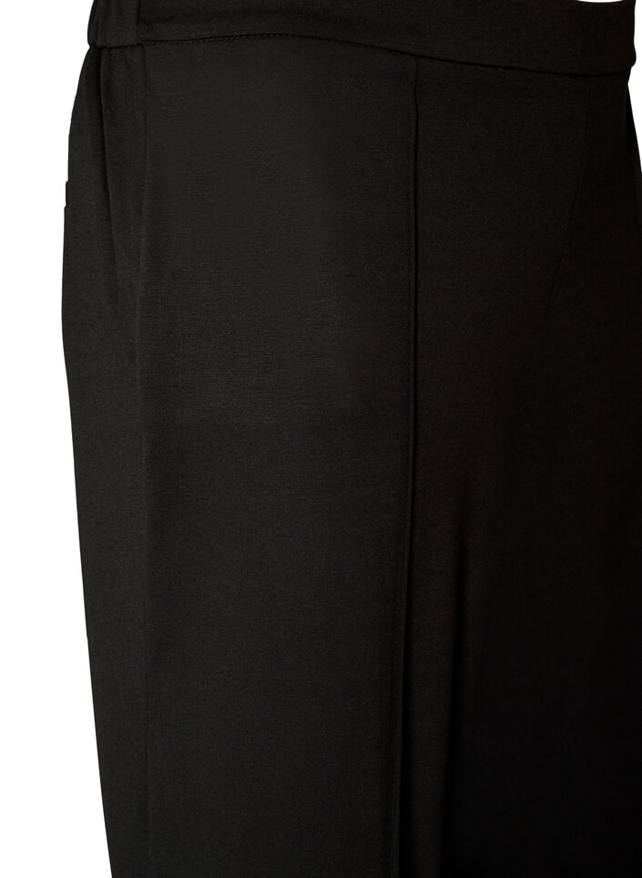 L&oslash;se jerseybukser med h&oslash;j talje, Sort, Packshot image number 2