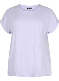 Meleret t-shirt med korte ærmer, Lavender Mél