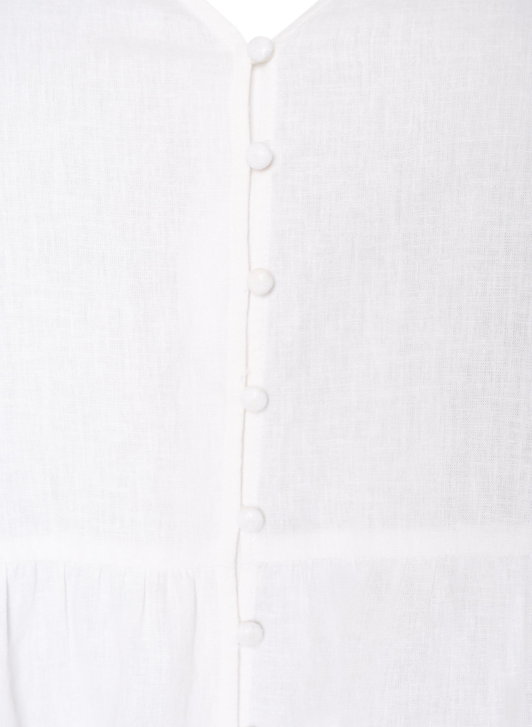 ZizziBluse i h&oslash;r og viskose med V-udsk&aelig;ring og knaplukning, Hvid, Packshot image number 2