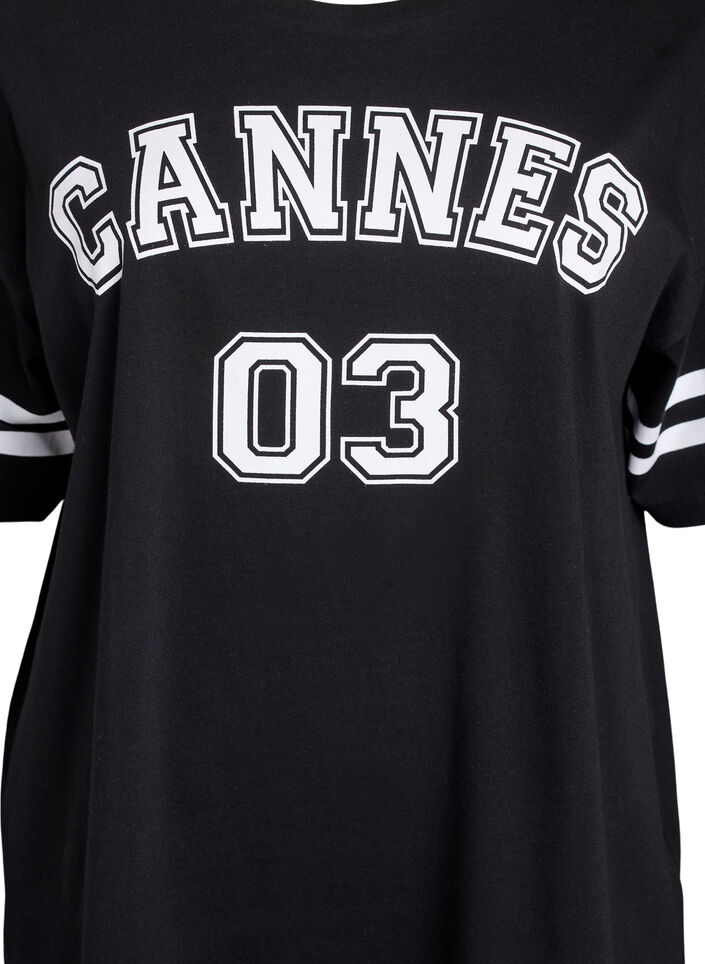 Sporty oversize college t-shirt, Sort, Packshot image number 2